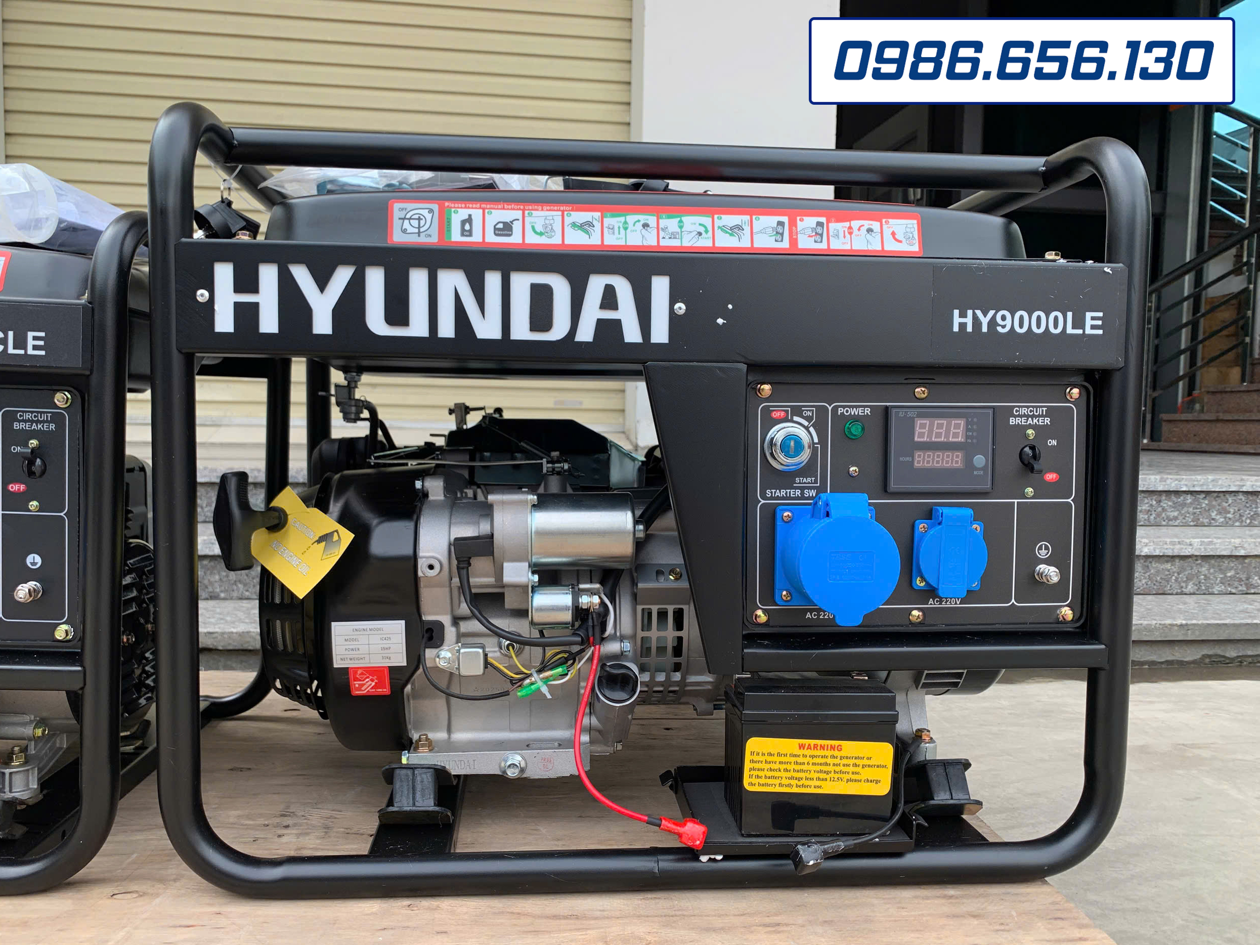 Máy phát điện chạy xăng 6kW Hyundai HY9000LE