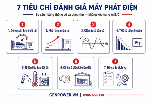 7 tiêu chí đánh giá chất lượng máy phát điện