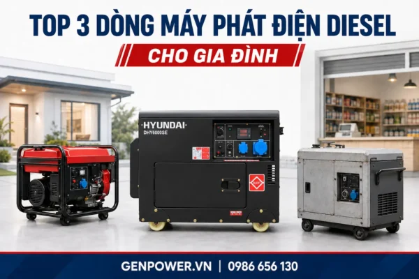 Top 3 dòng máy phát điện chạy dầu diesel tốt nhất hiện nay