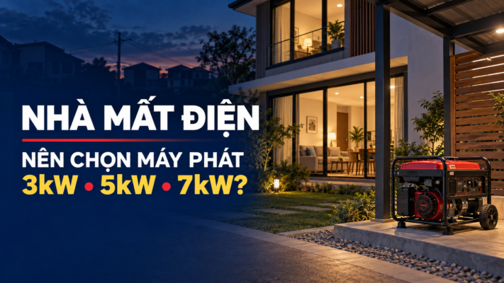 Nhà mất điện nên chọn máy phát điện 3kW, 5kW hay 7kW