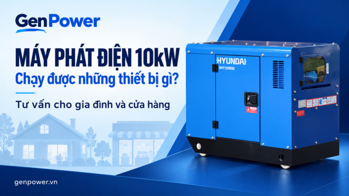 Máy phát điện 10kW chạy được những thiết bị gì – tư vấn cho gia đình và cửa hàng tại GenPower